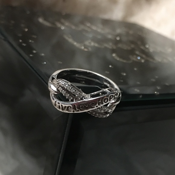 LIVE LOVE HOPE Real Diamond Infinite Ring - Picture 7 of 13